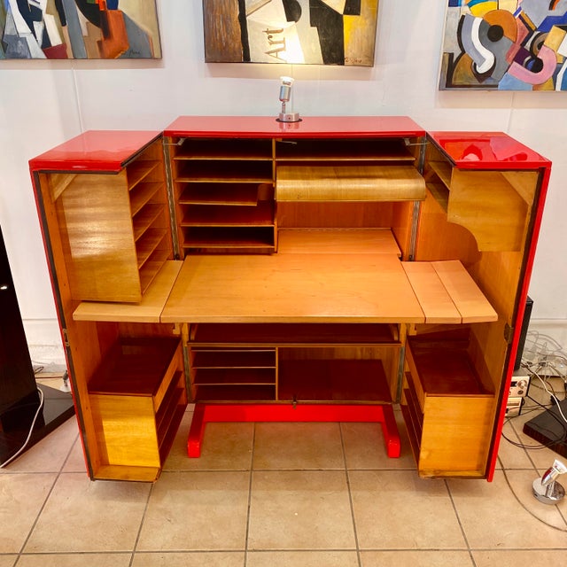 Cube Secretary in Red Lacquer from Magicbox, 1950 For Sale - Image 6 of 6