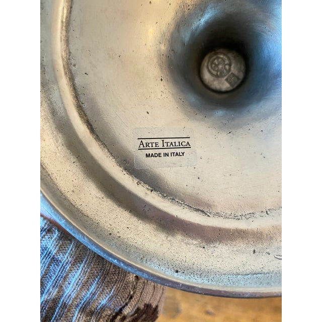Late 20th Century Arte Italic Pewter Pedestal Serving Plate For Sale - Image 12 of 12