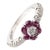 Pasquale Bruni 18k White Gold Diamond Pink Sapphire Flower Fiori Ring, size 6.5 For Sale