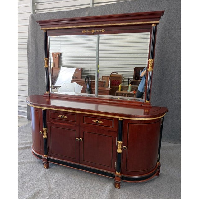 Neoclassical Astoria Grand Gigasso 83” Sideboard Buffet With Mirror For Sale - Image 3 of 18