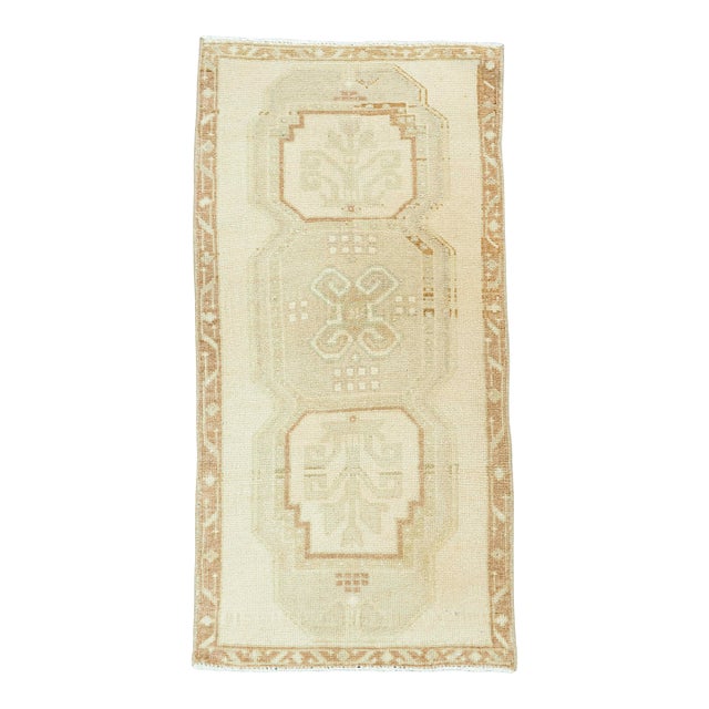 Turkish Mini Rug Oriental Hand Knotted Vintage Rug 1'8" x 3'3" #20762 For Sale