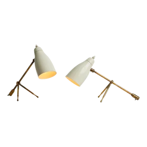 1950s Giuseppe Ostuni 'Ochetta Grande' Wall or Table Lamps for O-Luce - a Pair