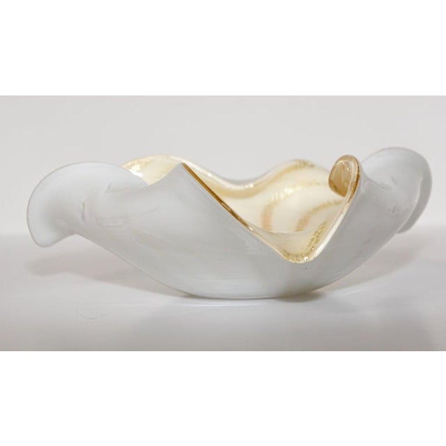 Alfredo Barbini Murano Gold Aventurine Art Glass Bowl Flower Form Italy 1950s For Sale - Image 12 of 18