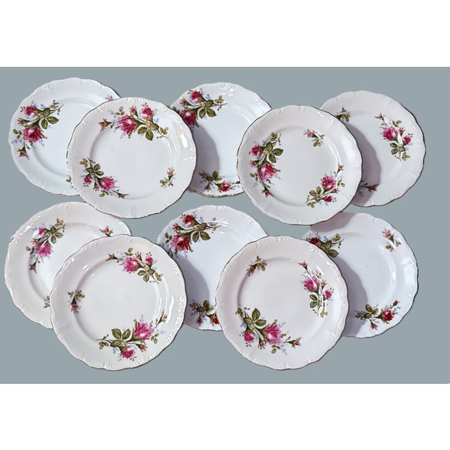 Set of 10 Mid Century Royal Sealy “Pompadour Rose” Plates – 7½” Charming set of ten vintage Royal Sealy plates in the...