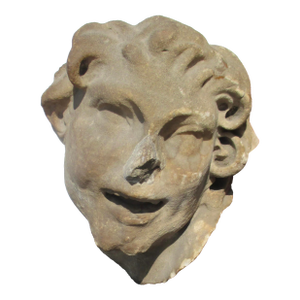 Limestone Satyr Head