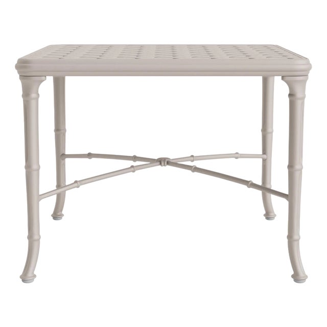 Brown Jordan Calcutta 26" Square Cast Top Corner Table, Dove frame For Sale