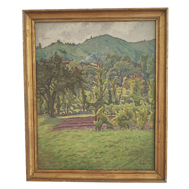 Frédéric Goerg, Campagne Genevoise, 1931, Oil on Canvas For Sale