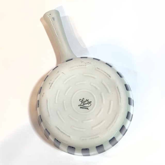 Vintage Danish Blue & White Striped Pot With Lid by Axel Brüel for Lyngby Porcelain For Sale - Image 12 of 13