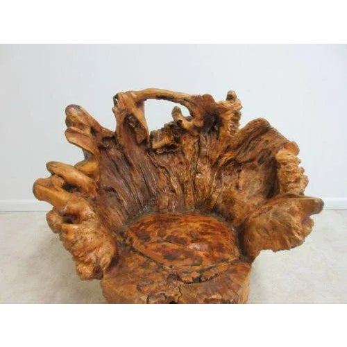 Wood Vintage Mid Century Free Form Live Edge Root Lounge Chair For Sale - Image 7 of 11