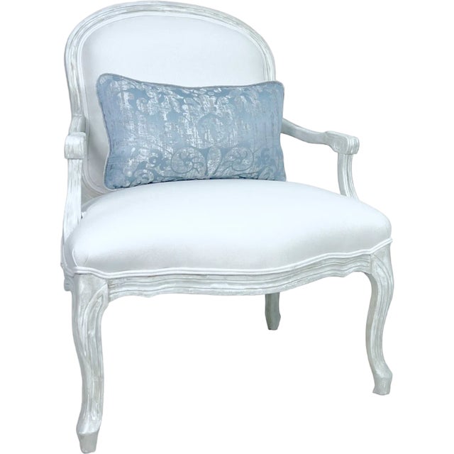 Wood 2 Beautiful Hand Painted Fauteuil Chairs For Sale - Image 7 of 11