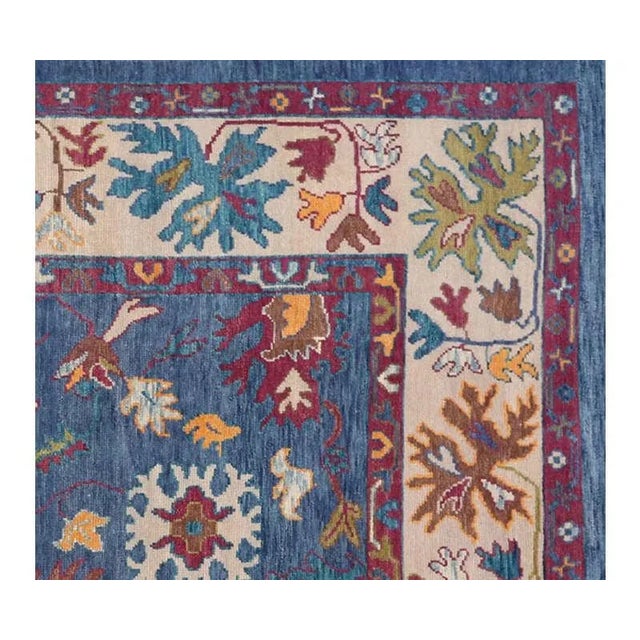 Handwoven Turkish Oushak Area Rug 9'5" X 12'10" For Sale - Image 4 of 6