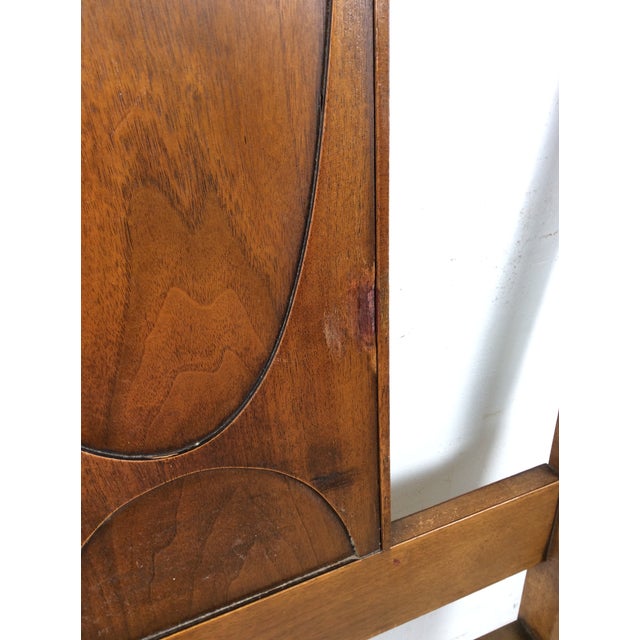 Mid Century Modern Full Size Walnut Headboard From Brasilia by Broyhill For Sale - Image 12 of 18