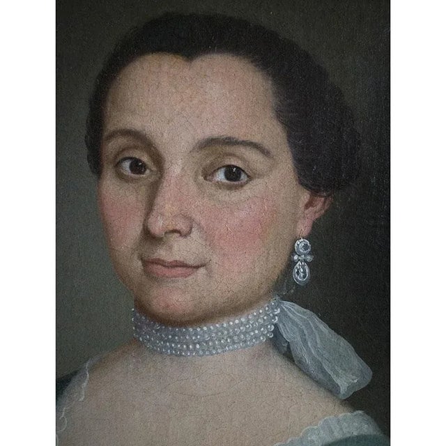 Pietro Longhi, Portrait of a Young Gentlewoman with Snuffbox, 1700s, Oil on Canvas For Sale - Image 6 of 11