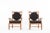 Set of 2 armchairs from France in the fifties In the manner of Robert Guillerme and Jacques Chambron creations Structure...