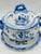 English Vintage Blue and White Soup Tureen With Charger Plate For Sale - Image 3 of 5