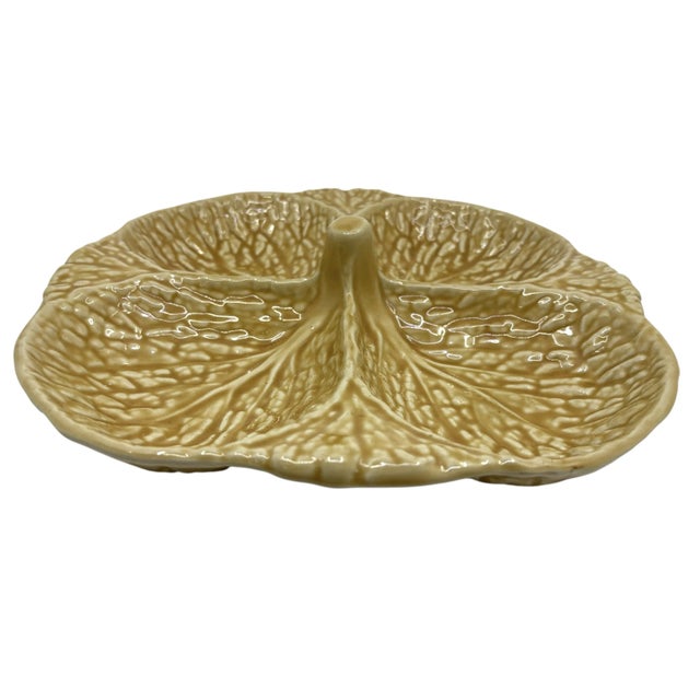 Vintage Four Divided Ceramic Cabbage Serving Platter/ Tray For Sale In New York - Image 6 of 8
