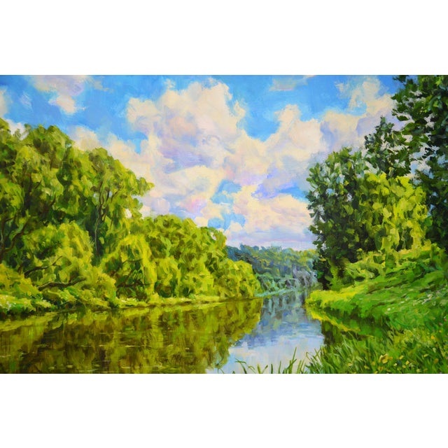 Quiet River.Modern Original Hand Painting. For Sale - Image 6 of 11