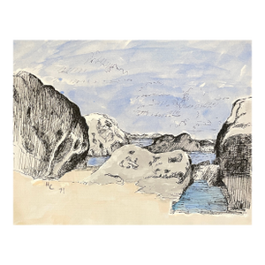 1979 Hayward Ciker Caribbean Beach Watercolor