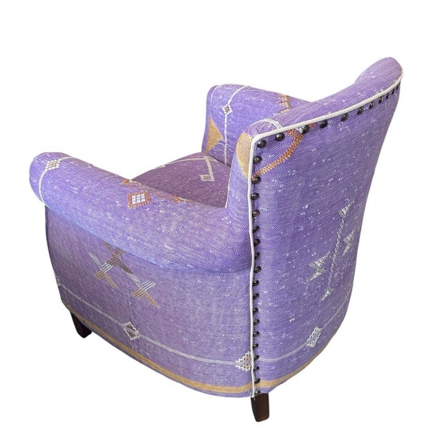 Handcrafted Moroccan Sabra Silk Club Chair - Marrakech For Sale - Image 4 of 9