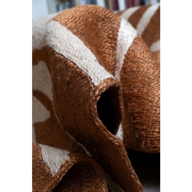 Contemporary Jiko II (Dusty Earth and White Sand) Rug by Kelechi Ejikeme for Swallo Studio For Sale - Image 3 of 5