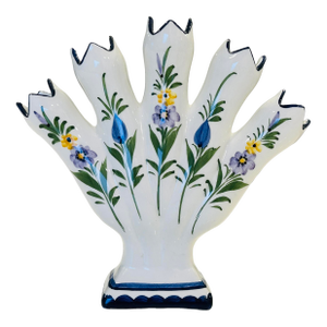 Vintage Portuguese Hand-Painted Tulipiere Vase