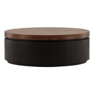 Burl & Ebony Round Coffee Table For Sale