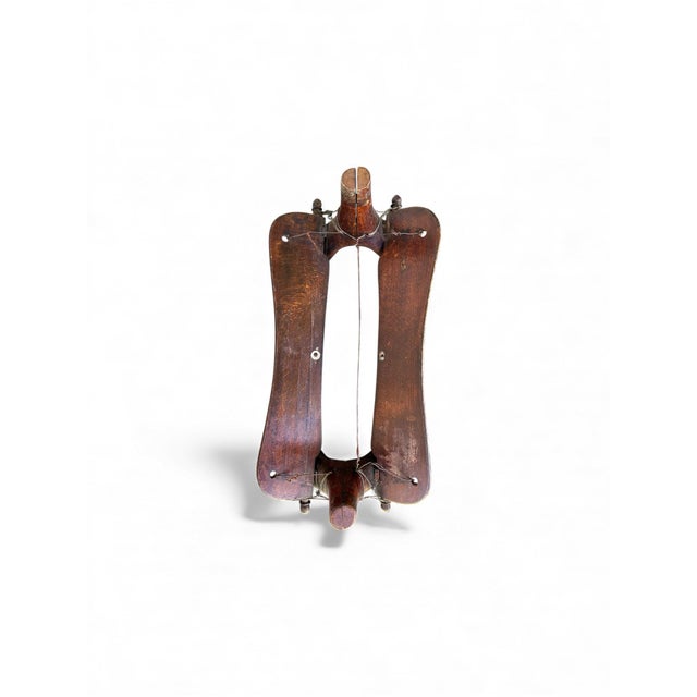 1920s Antique Egyptian Camel Saddle Stool – Handcrafted Wood & Brass, Tribal Decor For Sale - Image 5 of 8