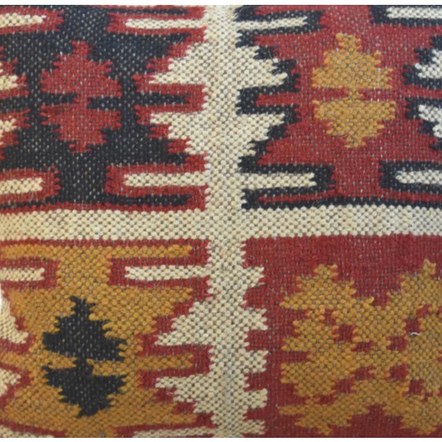 Exceptional, handmade Kilim throw pillow, meticulously handwoven using a traditional blend of natural jute and premium...