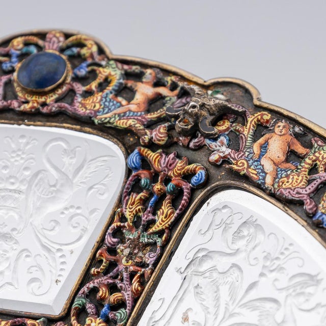 Antique 19th Century Austrian Silver, Enamel & Rock Crystal Dish by Rudolf Linke, 1890s For Sale - Image 6 of 18