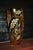 Hollywood Regency Vintage Bohemian-Style Amber Art Glass Vase With Hand-Painted Flowers For Sale - Image 3 of 3