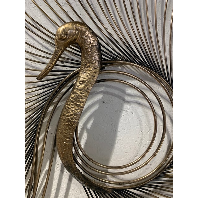 Incredible Large Curtis Jere Metal Swan Wall Sculpture. What a presence this piece gives your space. Beautifully made and...