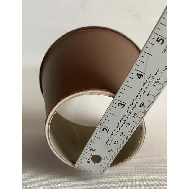 Late 20th Century Vintage Modern Style Toleware Metal Small Lamp Shade With Sleeve For Sale - Image 5 of 6