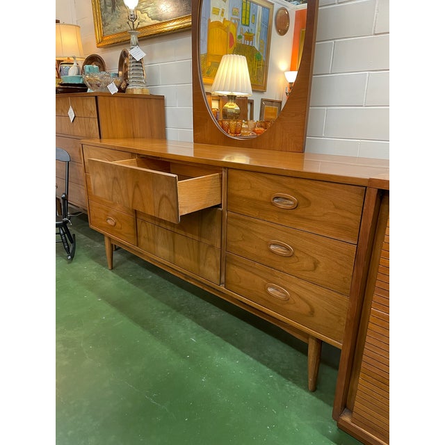 Mid-Century Modern Mid-Century Cherry Dresser Made by Dixie Furniture For Sale - Image 3 of 9