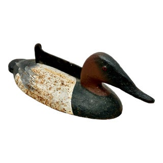 Very Rare & Unusual Antique Figurative Cast Iron Duck Decoy Motif Front Porch Boot Scraper - Circa 1920s For Sale