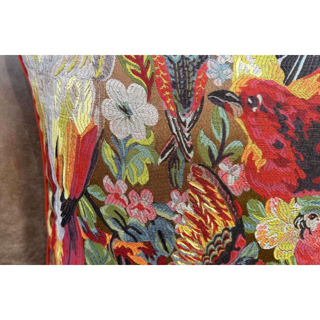 Woven Tropical Bird Cushion Cover For Sale - Image 9 of 14