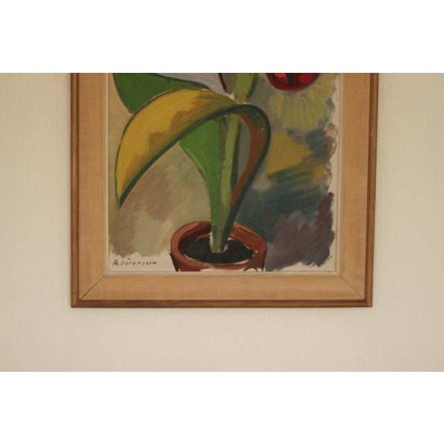 Bror Göransson, Asian Lily, 1960s, Oil on Panel, Framed For Sale - Image 9 of 15