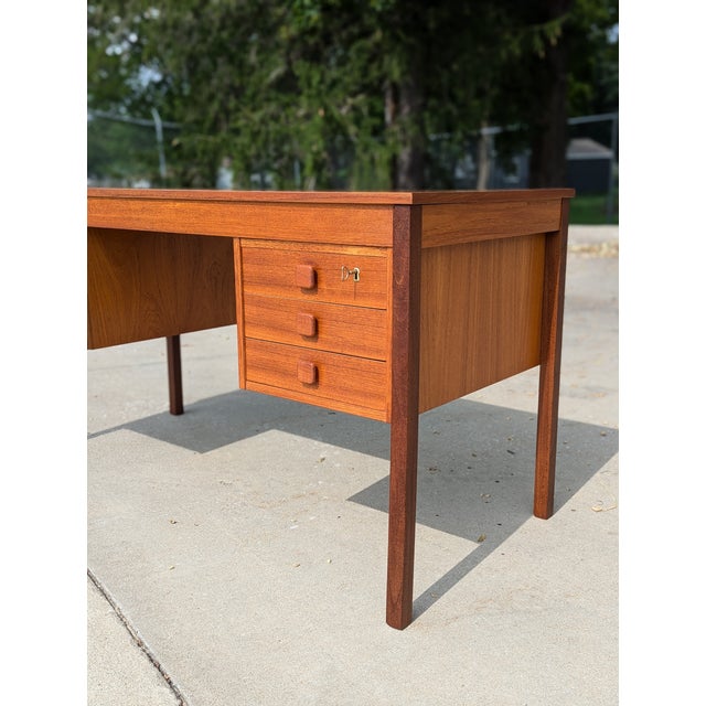 Wood 1960s Danish Modern Teak Desk by Domino Møbler For Sale - Image 7 of 12