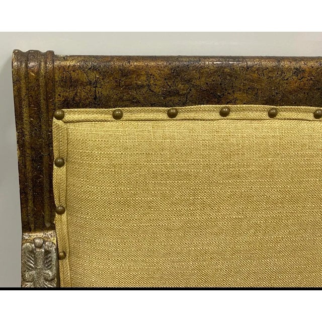 Brown Neo-Classical Style Bergere Chairs W/ Faux Tortoise & Silver Gilt Frames - Pair For Sale - Image 8 of 8