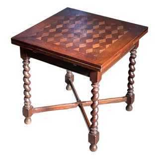 Antique Extendable Table with Marquetry Inlay, 1890s For Sale