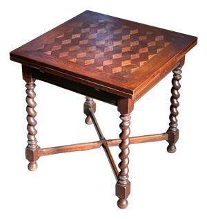 Antique Extendable Table with Marquetry Inlay, 1890s
