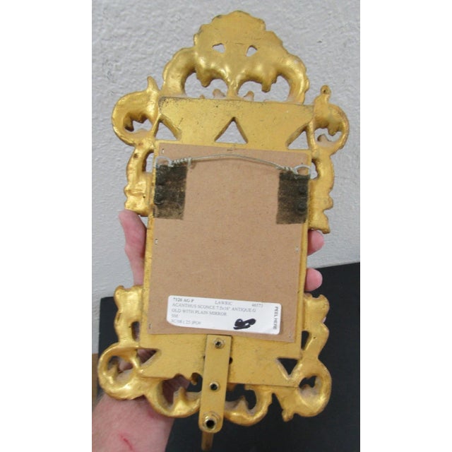 Wood 1970s Matched Pair Carvers' Guild Rococo Revival Style Acanthus Sconces For Sale - Image 7 of 8