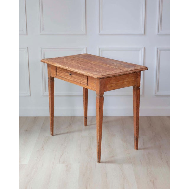 Mid-19th Century Swedish Pine One-Drawer Side Table For Sale - Image 4 of 8
