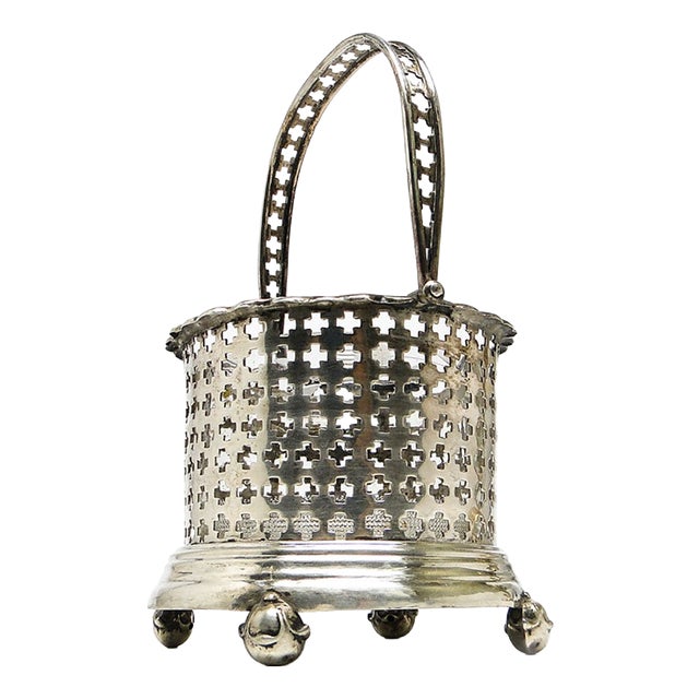 19th Century Silver Sugar Bowl, Denmark, 1860 For Sale