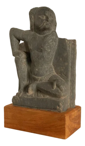 Ancient Gandhara Buddhist Carved Schist Statue of Atlas Kushan Empire 300 Ad