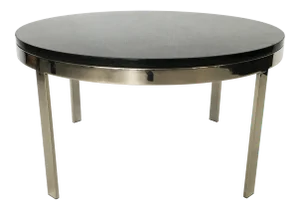 Milo Baughman Style Chrome and Granite Top Coffee Table