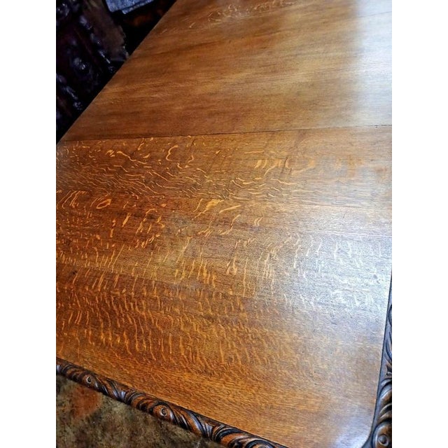 Antique 19th Century Two-Leaf Carved Oak Extending Dining Table, 1850 For Sale - Image 13 of 14