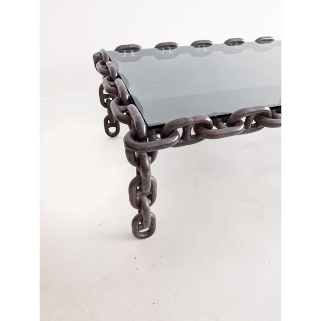 Brutalist Brutalist Chain Link Coffee Table, 1970s For Sale - Image 3 of 9