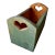 Vintage Country Rustic Sage Green Pine Magazine Crate With Heart Cutouts For Sale