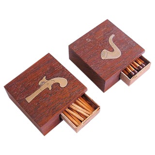 Western Style Match Boxes - A Pair For Sale