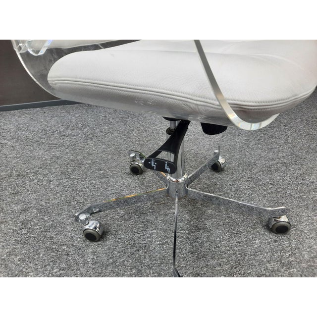 Space Age Leather & Acrylic Desk Chair from Tecta, 1970s For Sale - Image 9 of 14
